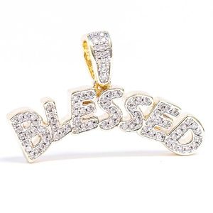 Iced 14k Gold Plated Blessed Pendant